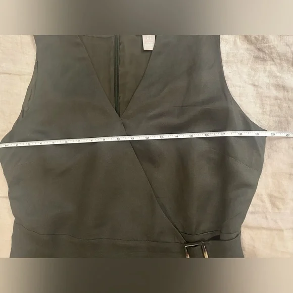 Linen Blend Faux Wrap Dress - Picture 5 of 7